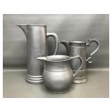 Wilton-columbia Pewter Pitchers Set Of 3