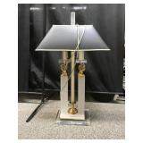 Vtg Bass Bauer Lamp, Co. Mercury Head Table