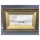 Framed Antique Pyramid Scene Watercolor A Calvert