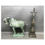 Tang Dynasty Style Horse Sculpture & Finial Statue