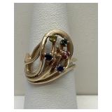 14k Gold Ladies Ring with Gemstones