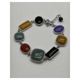 Sterling Silver & Stone Bracelet
