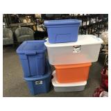 Blue, Orange&white Storage Bins Set Of 6