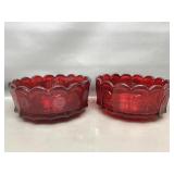 Vtg Fostoria Coin Glass Bowls Set Of 2