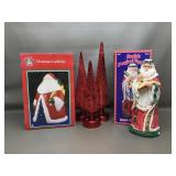 Vtg Mercury Glass Christmas Trees, Cookie Jar +