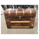 Vintage Humpback Steamer Trunk