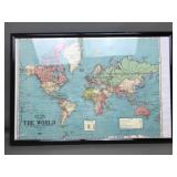 Vtg Bacon's Standard Map Of The World