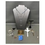 Vintage Rosary, Mary Brass Trinket Case & More!