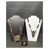 Lee Sands Lion & Zebra Necklace W Anne Klein