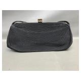 Vintage Black Corde Handbag, Geometric Coiled Pa