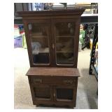 Antique Wood Kids Small Step Back Cabinet Toy