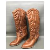 Real Leather Western Cowgirl Boots Size 9 Womens