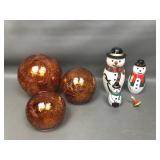 Copper Globe & Snowman Russian Doll