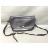 Vtg Coach Black Leather City Bag