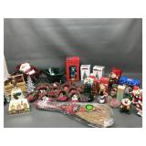 Vtg Folk Art Christmas, Avon & More In Retro Box