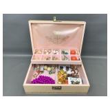 Vintage Mele Jewelry Box W Costume Jewelry