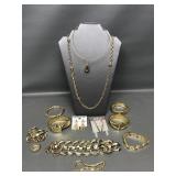 Vtg Joan Rivers Gold & Silver Screw Bracelet &more