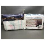 Vtg Northern Lights Flannel Queen Sheet Set +more
