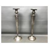 Sterling Weighted W Steel Rod Candlesticks