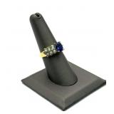 10K Gold Ring Sapphire and Diamonds