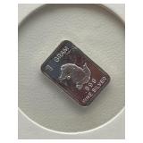 1 Gram.999 Fine Silver Bar