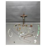 Vintage Crucifix, India Brass Bells & Religious