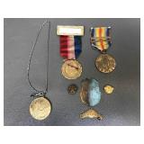 Vtg Veterans Great War Medals & More Military Pins