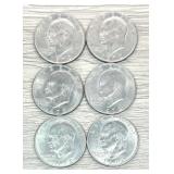 Lot of (6) Eisenhower Dollar Coins 'Ike'