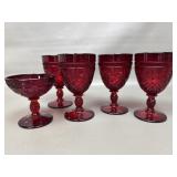 Vintage Fenton Art Glass Comp. Ruby Red Wine -
