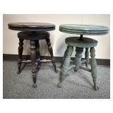 Antique Wooden Piano Stools With Ball&claw Feet