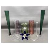 Tiffin Glass Bud Vase W Spiral+ Glass Columbine