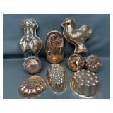 Copper-plated Jello Molds; Cherries, Strawberry &