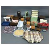 Vintage Wooden & Metal Doll House Furniture