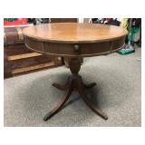 Regency Style 1940's Wooden Drum Side Table