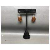Baltic Amber? Poland Sterling Silver Earrings