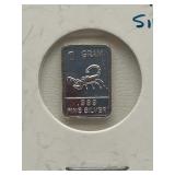 1 Gram .999 Fine Silver Bar
