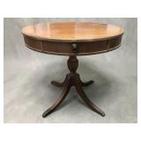 Regency Style 1940's Wooden Drum Side Table