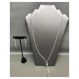 Sterling Silver Snake Chain Necklace & Earrings