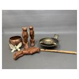 Handcarved Wood Monkey Figures, Jerusalem Made