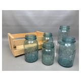 Vintage Ball Perfect Mason, Mason Jars In Crate