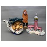 Vintage Ceramic Toby-style Teapot/jug Winking Old