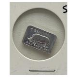 1 Gram .999 Fine Silver Bar