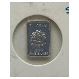 1 Gram .999 Fine Silver Bar