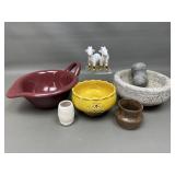 Molcajete, Mortar & Pestle, Cute Goat S&p Shakers+