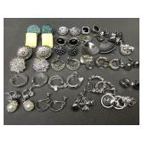 Vintage Silver Tone Clip On Earrings W Monet