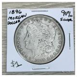 1896 Morgan Dollar 90% Silver Coin