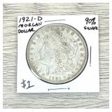 1921-D Morgan Dollar 90% Silver Coin