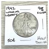 1942 Walking Liberty 90% Silver Coin
