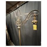 Antique Brass Lamp With Ornamental Ship Metalwork