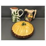 Portuguese Majolica Pumpkin Pie Keeper & Molde